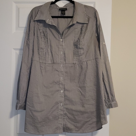 Lane Bryant striped button down - Picture 1 of 2